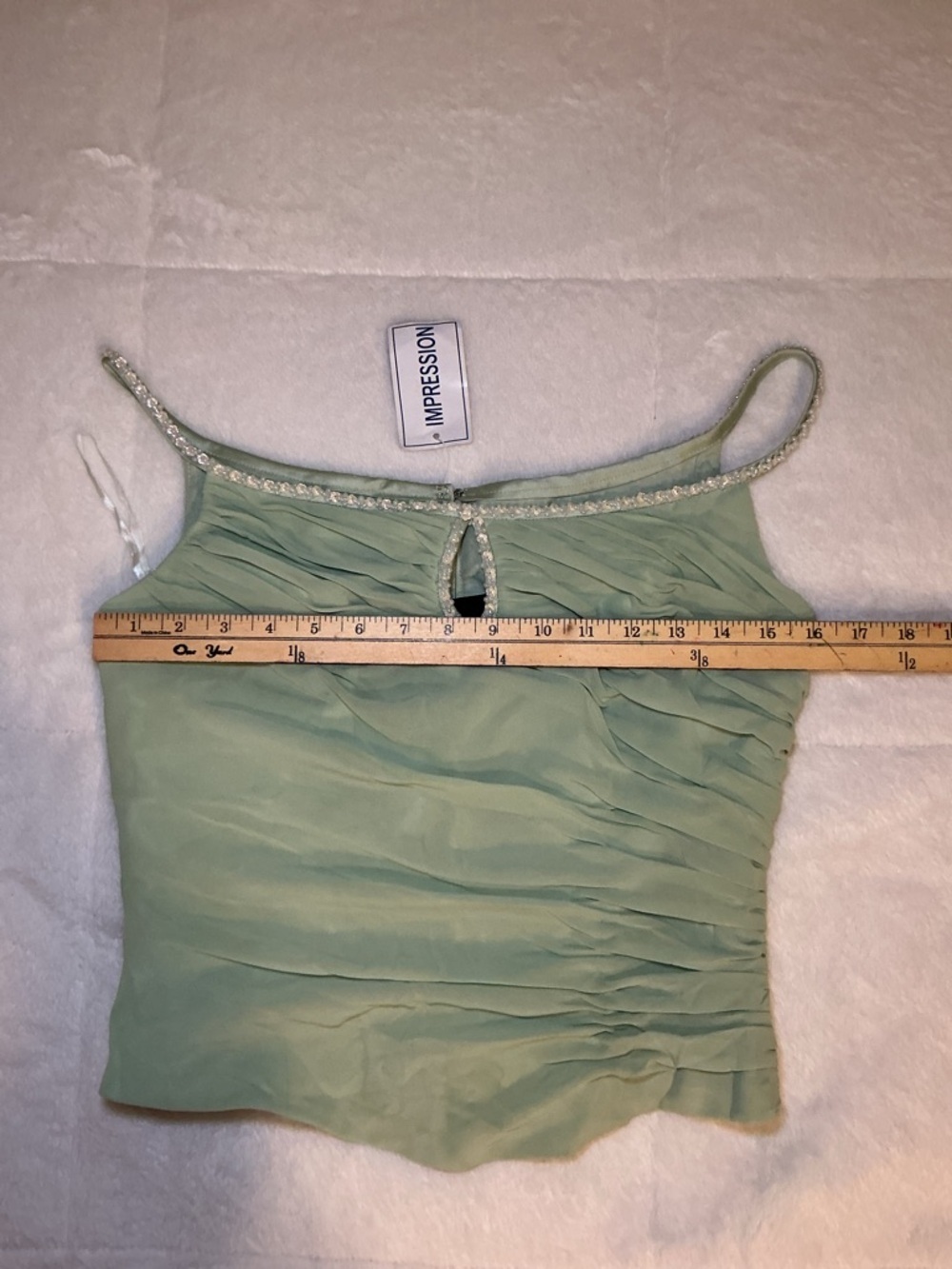 Mint Off-Shoulder Ruched Bustier Top - Picture 13 of 13